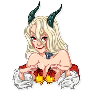🔔 quỷ, nữ, có sừng, fantasy, sinh vật telegram sticker
