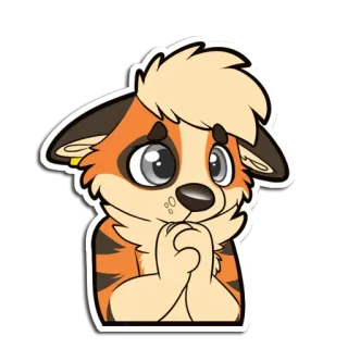 🥺 furry, animal, cute, feline, tiger, anthropomorphic, sticker telegram sticker