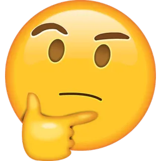 🤔 Эмодзи, Думающий, Вопрос, Выражение лица, Лицо, Желтый, Любопытный telegram sticker
