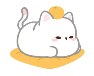 🍊 Katze, Tier, süß, orange, Kissen, Cartoon telegram sticker