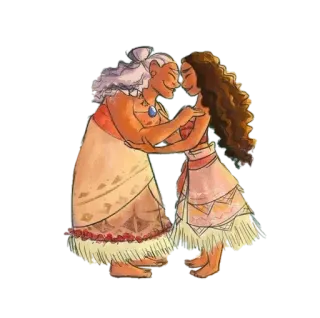 👭 Moana Großmutter, Ozean, Disney, Cartoon, Familie whatsapp sticker