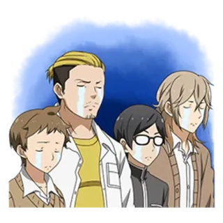 😭 verdrietig, huilen, anime, manga, tranen, groep telegram sticker