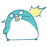 😱 kartun, penguin, terkejut, imut, kaget telegram sticker