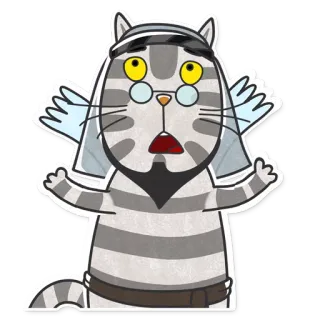 😨 gato, desenho animado, prisão, prisioneiro, adesivo telegram sticker
