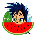 🍉 Busy cartoon, watermelon, fruit, busy, sticker telegram sticker