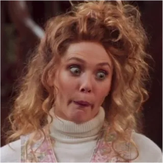 😳 Frau, lustiges Gesicht, albern, Gesichtsausdruck, Porträt telegram sticker