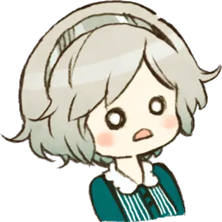 😰 Мультфильм, Девушка, Аниме, Выражение лица, В шоке, Удивлен, Милый telegram sticker