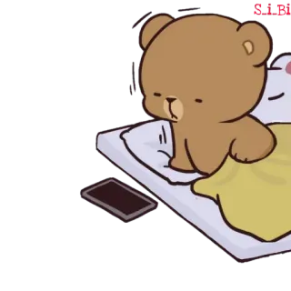 😒 皂人睡覺 睡觉, 可爱, 动物, 熊, 卡通 telegram sticker