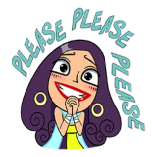 😊 PLEASE PLEASE PLEASE Cartoon, Betteln, Flehen, Süß, Bitte, Augen, Lächeln telegram sticker