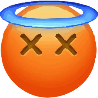 😵 Emoji, Tot, Orange, Halo whatsapp sticker
