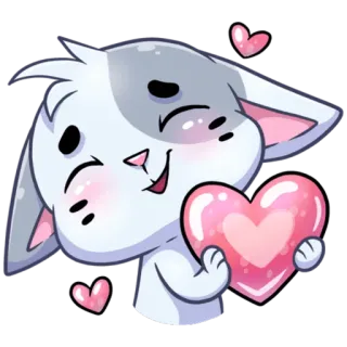 💝 Katze, Herz, Liebe, süß, Tier, Cartoon telegram sticker