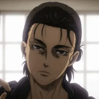 💈 Eren Yeager Attack on Titan Anime, Mangá, Eren Yeager, Ataque dos Titãs, Personagem, Retrato telegram sticker