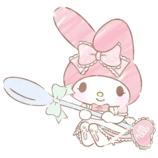 🌸 My Melody 마이멜로디, 산리오, 귀여운, 카와이, 분홍 토끼, 만화, 캐릭터 whatsapp sticker