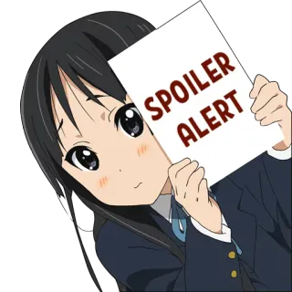 ⚠️ SPOILER ALERT spoiler, alert, anime, girl, warning, k-on telegram sticker