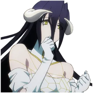 😓 Albedo Overlord anime, female, demon, fantasy telegram sticker