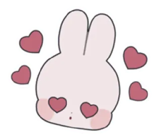🎀 кролик, сердечки, любовь, милый, каваи telegram sticker