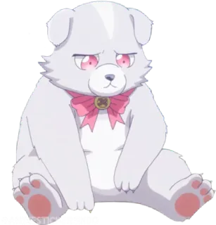 🐾 Anime, Perro, Lindo, Peluche, Mascota, Blanco, Kawaii whatsapp sticker