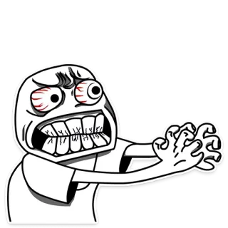 😠 rage face, mème, en colère, frustré, agacé whatsapp sticker
