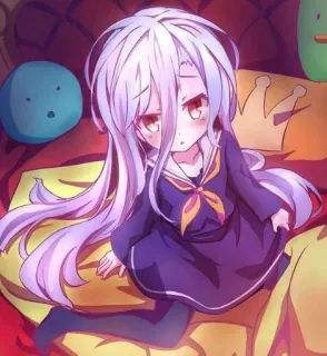 ☹ Shiro No Game No Life Anime, Manga, Cô gái, Dễ thương, Shiro, No Game No Life whatsapp sticker