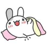 😏 зайчик, каваий, милый, животное, кролик, мультфильм, сонный whatsapp sticker