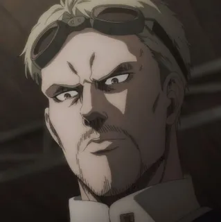 😆 Reiner Braun Attack on Titan Anime, Manga, Charakter, Gesichtsausdruck, Porträt, Ernst, Attack on Titan, Reiner Braun telegram sticker