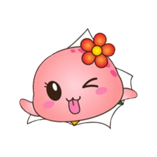 😜 polvo, desenho animado, fofo, rosa, flor, kawaii telegram sticker