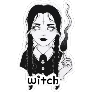 🪶 witch witch, gothic, occult, halloween, spooky, dark telegram sticker