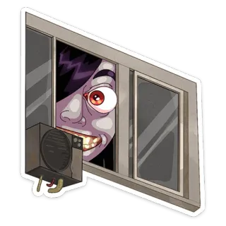 👁 janela, espreitando, assustador, medonho, ar condicionado, pesadelo telegram sticker