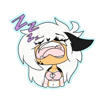 😞 ZZZZ fille anime, dormir, dessin animé, fatigué, épuisé telegram sticker