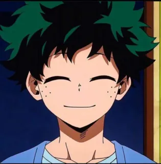 🍤 Izuku Midoriya My Hero Academia anime, my hero academia, izuku midoriya, deku, smiling, cartoon, hero telegram sticker