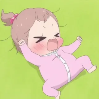 💗 малыш, ребенок, плач, аниме, мультфильм, младенец, ребенок, злой telegram sticker