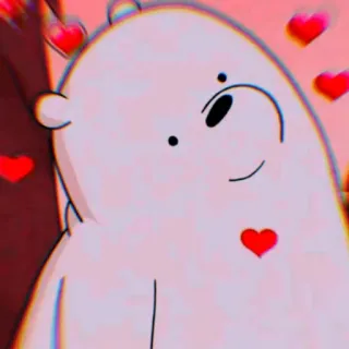 ❄️ Ice Bear We Bare Bears Kartun, Beruang, Beruang kutub, Lucu, Hati merah, Animasi, Stiker whatsapp sticker