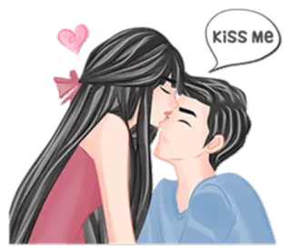 😘 KISS ME beso, amor, cariño, romance telegram sticker