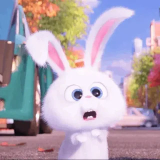 ☁️ Snowball The Secret Life of Pets coniglio, coniglietto, animale, animale domestico, cartone animato, carino, animato whatsapp sticker