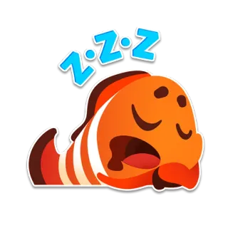 😴 Zzz сон, спящий, оранжевый, zzz, рыба, мультфильм telegram sticker