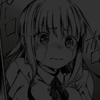 🖤 anime, manga, crying, girl, sad telegram sticker