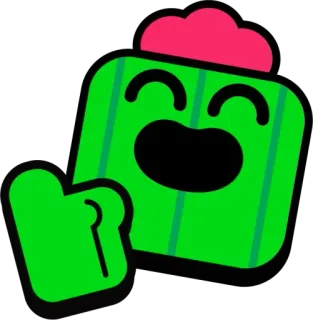 ▪️ kaktus, kartun, stiker, hijau, tersenyum telegram sticker