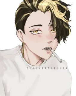 🌟 THISUSERISNICE Anime, Merokok, Rokok, Potret, Manga, Seni, Gambar telegram sticker