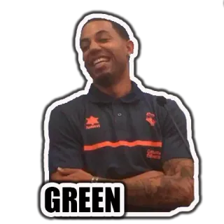 🏀 GREEN ผู้ชาย, ยิ้ม, สีเขียว, คน, ภาพเหมือน whatsapp sticker