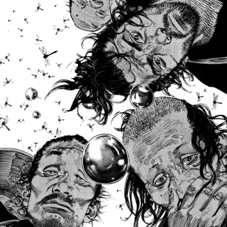 ⚔ Vagabond Manga, Samurái, Espada, Sangre, Pelea whatsapp sticker