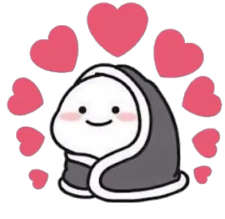 ☺️ heart, cute, cartoon, kawaii, love, blanket telegram sticker