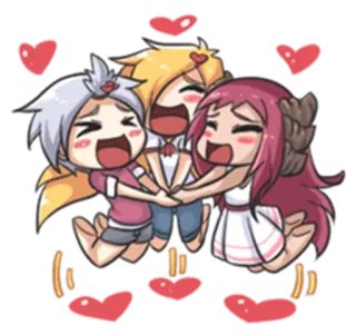 ❤ การ์ตูน, หัวใจ, อนิเมะ, มิตรภาพ, น่ารัก, การเฉลิมฉลอง telegram sticker