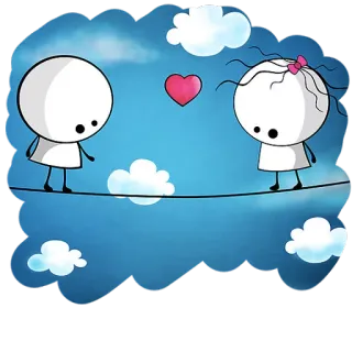 💞 cinta, pasangan, romansa, hati, imut, kartun, hubungan telegram sticker