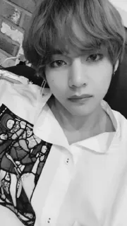 🗞 kpop, idol, selfie, mężczyzna, portret, czarno białe telegram sticker