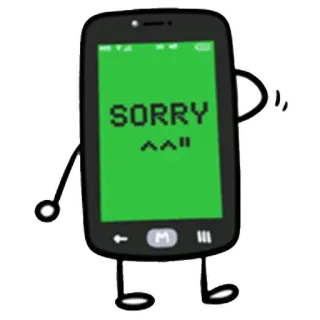 🙏 SORRY
^^" entschuldigung, sorry, handy, cartoon whatsapp sticker