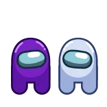 🧐 Among Us, Video game, Roxo, Branco, Tripulante, Personagem, Impostor telegram sticker