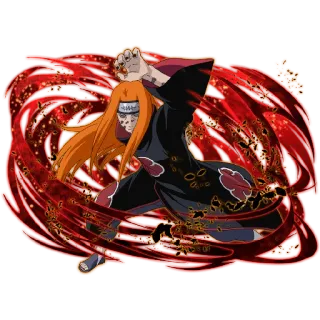 🥵 Pain Naruto อนิเมะ, นินจา, สีแดง, ตัวร้าย, ชั่วร้าย whatsapp sticker