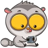😋 Kartun, Binatang, Lemur, Lucu, Telepon, Kocak telegram sticker