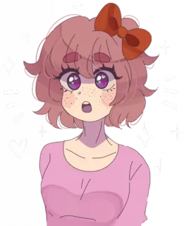 🧡 Sayori Doki Doki Literature Club! Anime, Mangá, Fofo, Garota, Laço, Doki Doki Literature Club, Sayori telegram sticker