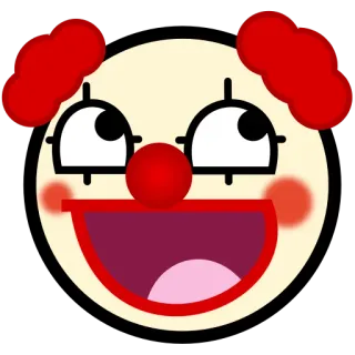 🤡 clown, cartone animato, faccia, rosso, naso, sorriso telegram sticker